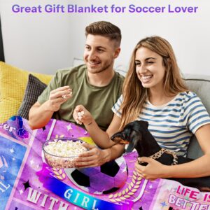 Soccer Gifts for Girls Gifts for Soccer Players Girls Soccer Blanket for Girls, Teen Girls Soccer Gifts, Soccer Lovers Gifts, Soccer Team Gifts 40"X50" Blanket, Christmas, Holiday, Thanksgiving Gifts