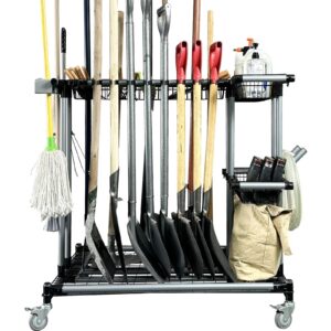 qtjh mobile garden tool storage rack with brakes – the ultimate organizer for your gardening tools