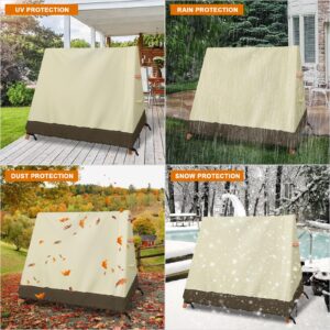 Outdoor Hammock Swing Cover A Frame 420D Waterproof Patio Porch Swing Chair Cover UV Resistant Weather Protector Patio Furniture Cover 72x67x55 Inch, Beige