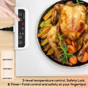 Kitchen Gadgets Portable Food Warmers: Roll Up Silicone Heating Mat for Food - Foldable Electric Warming Tray Party Essentials Hot Plate Keep Food Warm Heating Trays for Parties Buffet Serving Food