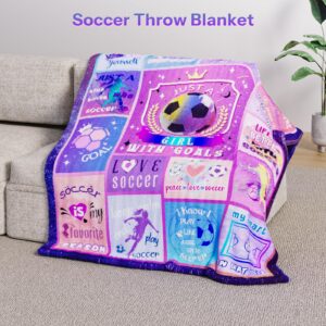 Soccer Gifts for Girls Gifts for Soccer Players Girls Soccer Blanket for Girls, Teen Girls Soccer Gifts, Soccer Lovers Gifts, Soccer Team Gifts 40"X50" Blanket, Christmas, Holiday, Thanksgiving Gifts