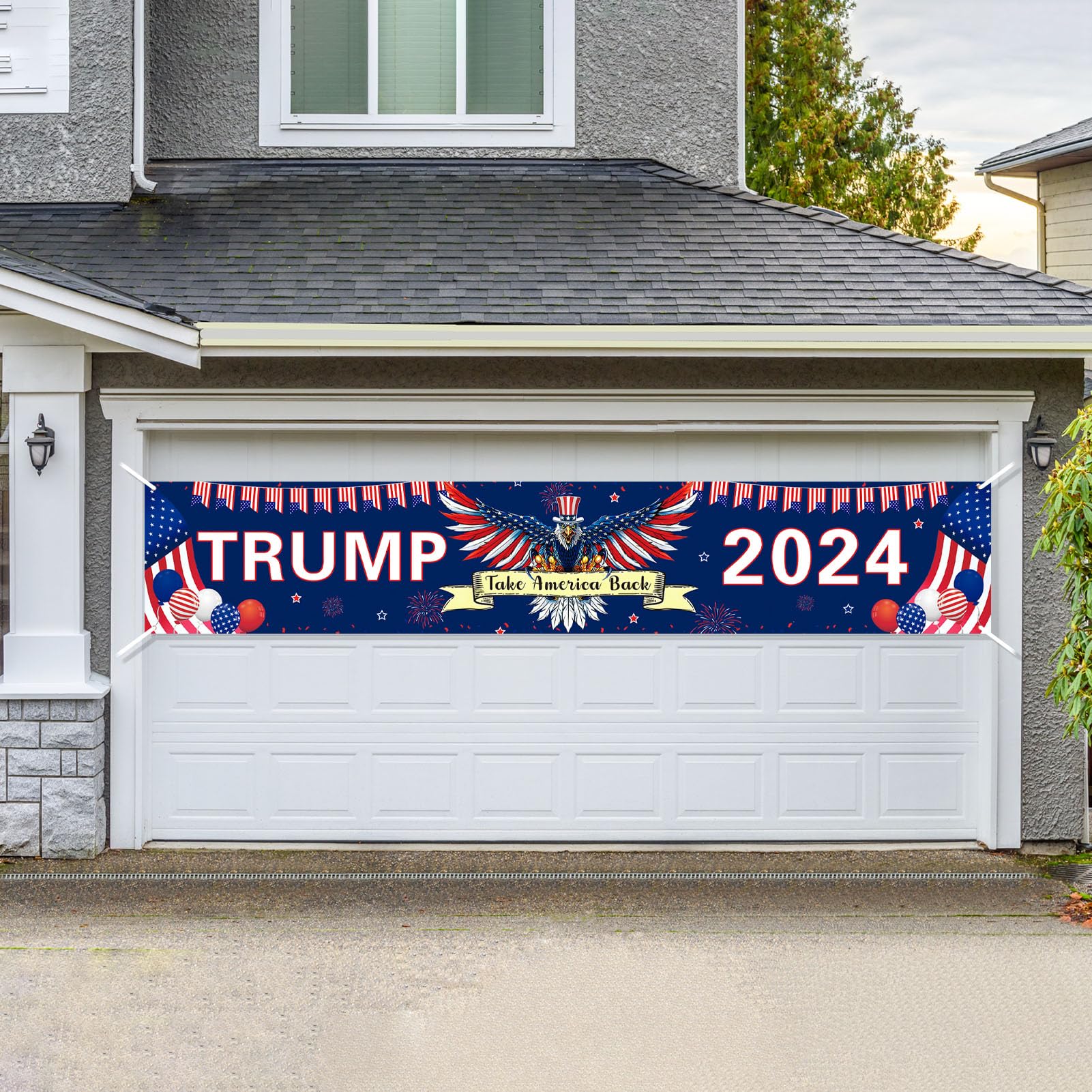 Ufocusmi Trump 2024 Flag Donald Trump 2024 Yard Sign Take America Back Banner Garden Outdoor Decorations 8.2 x 1.5 ft