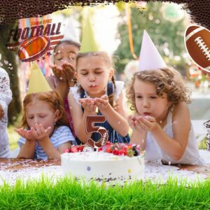 Tondiamo Football Birthday Number Candles Football Birthday Candle Football Candles for Cake Football Cake Topper for Boys Girls Kids Party Supplies Anniversary Celebrations Decorations(Number 5)