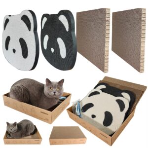 4 packs in 1 cat scratcher wall mounted,2 pcs cute cat scratch pad with box for cats nail file，couch protector scratching posts for indoor cats adults cat