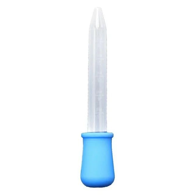 4Pcs Blue 5Ml Small Silicone Reusable Plastic Feeding Medicine Liquid Eye Ear Graduated Pipette Dropper for School Lab Supplies Professional Design Dropping Pipettes