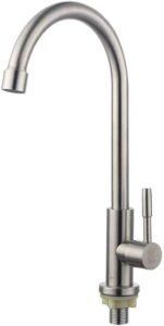 lcary swive sus304 stainless steel cold water tap kitchen sink faucet, brushed