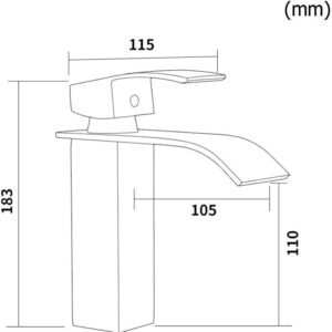 WTEZRSRGG Waterfall Faucet, Washbasin Single Lever Mixer Tap, Waterfall Tap, Bath Mixer tap, Single Lever Mixer tap, tap for Bathroom, for Kitchen, Bathroom, Washbasin Mixer Tap Hot and Cold