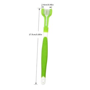 Hperu Pet Toothbrush Triple Multi Angle Dog Toothbrush for Pet Tartar Teeth Care Green PVC bathtub