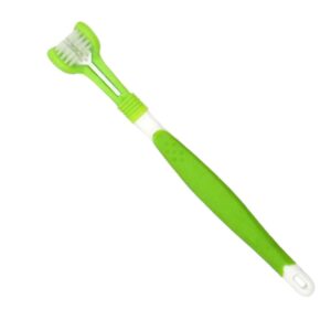 Hperu Pet Toothbrush Triple Multi Angle Dog Toothbrush for Pet Tartar Teeth Care Green PVC bathtub