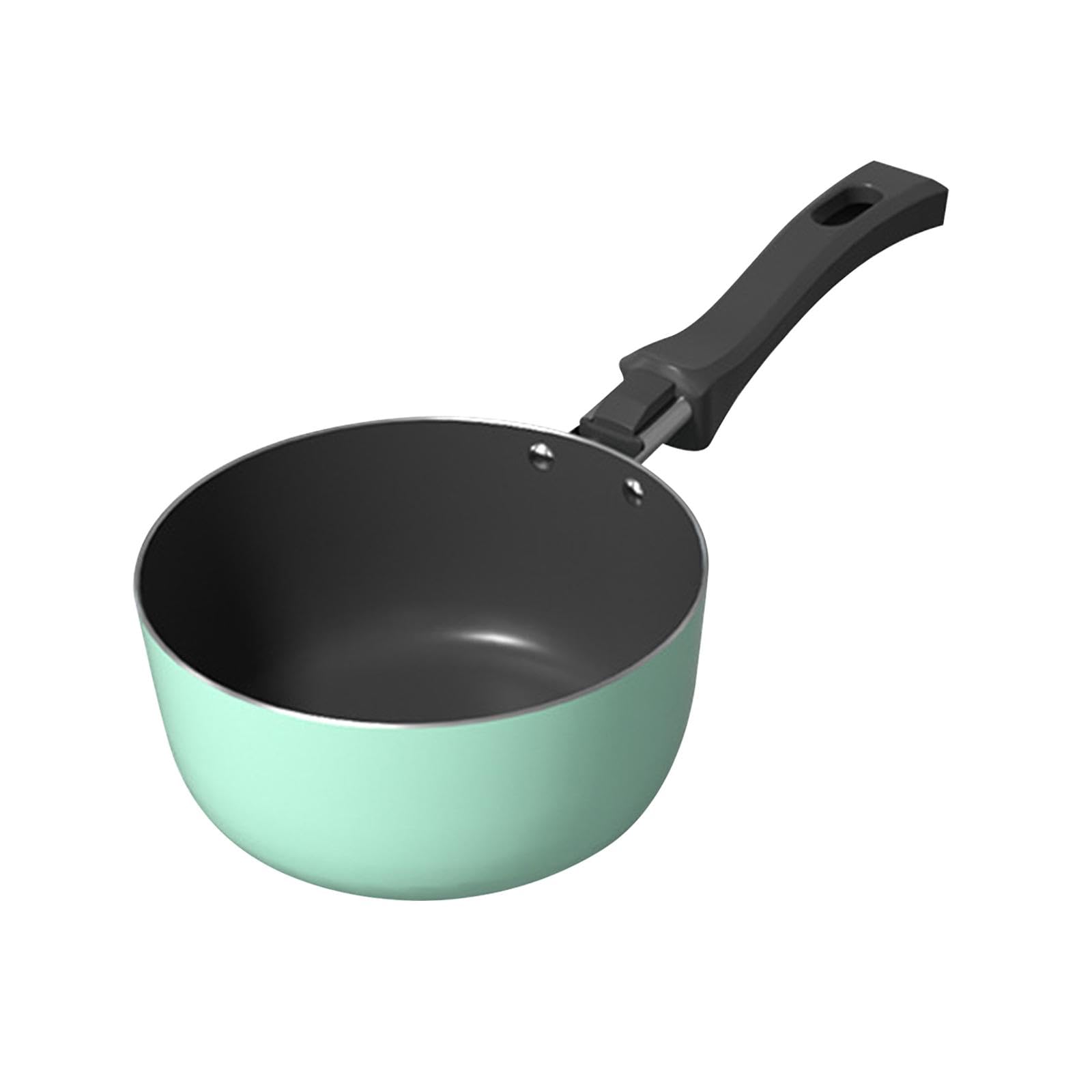 DimyFew Small Milk Pan Nonstick Sauce Pan Stainless Steel with Long Handle Soup Pot Small Saucepan for Camping Home Picnic Kitchen