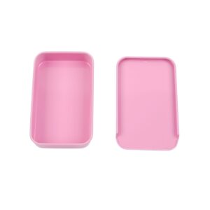 Vagocom 2Pcs Portable Metal Boxes with Lid,3.1x1.9x0.6inch / 80x50x15mm Small Empty Container Push and Pull Case for Home and Travel(Pink)