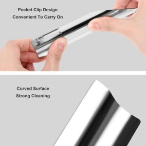 ZAAWUUT Table Crumb Sweepers,Stainless Steel Table Crumbers with Pocket Clip for Servers Waiters Waitresses,Quick Cleanup for Tablecloth in Restaurant Home