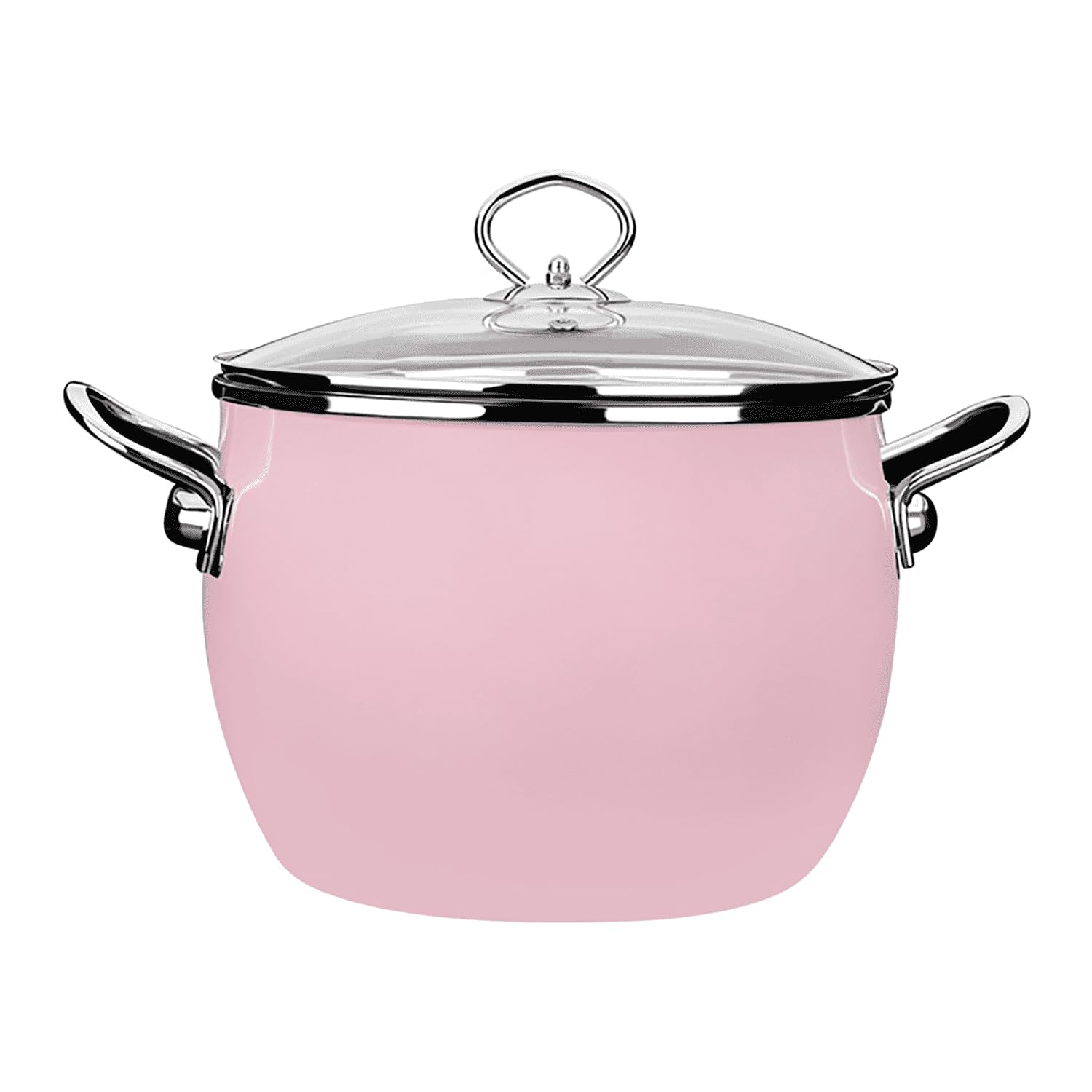 GFHVDC Pasta Pot Nonstick Cookware Enamel Stock Pot with Lid Large Cooking Pot Flat Bottom Stew Pot for Soup, Stew, Canning Induction Pasta Pot, for Stove Non Stick Soup Pot,Pink