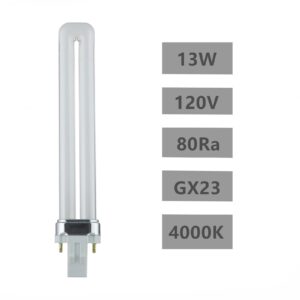 SATZOL 4 Pack 13W GX23 2 Pin Base Bulb 4100K PL-S 13W CFL Light Bulb Replacement for Sylvania 21135 CF13DS/841- Philips 146878 PL-S 13W/841 and GE 97572 F13BX/841