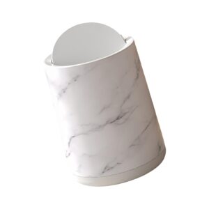 ieudns marble waste bin removable inner reusable home decoration round household garbage container household trash bin for bathroom, white small