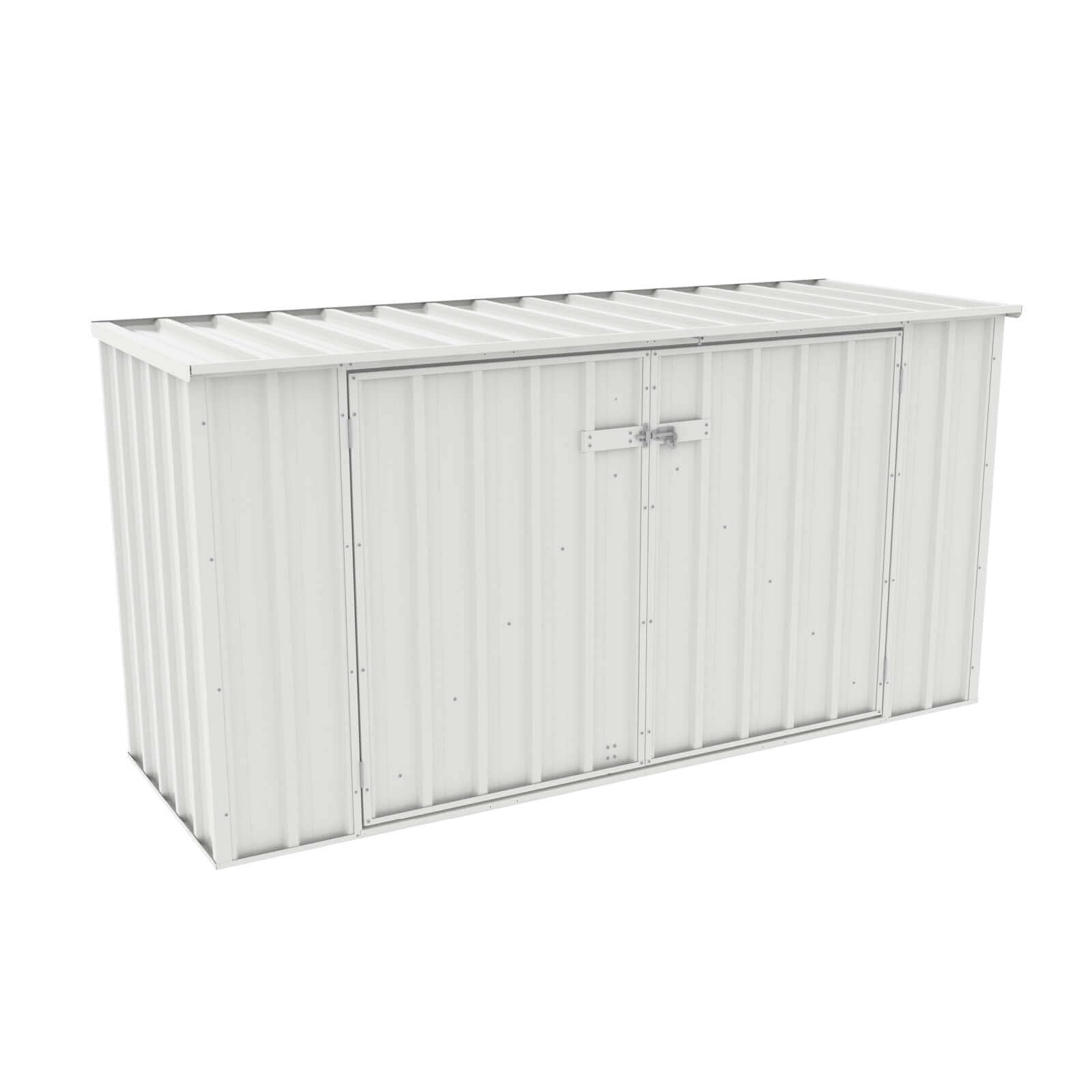 Absco Utility 7.5 Ft. x 2.5 Ft. Garbage Can Metal Storage Shed DIY Galvanized Steel Sheds for Garbage Can, Trash Bin, and Junk Storage Tools, Firewood, Gardening Equipment (Surfmist White)