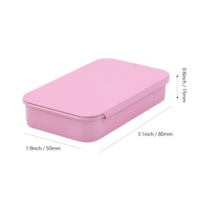 Vagocom 2Pcs Portable Metal Boxes with Lid,3.1x1.9x0.6inch / 80x50x15mm Small Empty Container Push and Pull Case for Home and Travel(Pink)