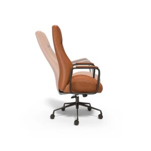 Union & Scale Industria 3-50L Ergonomic Bonded Leather Swivel Manager Chair, Brown (HLC-3932)