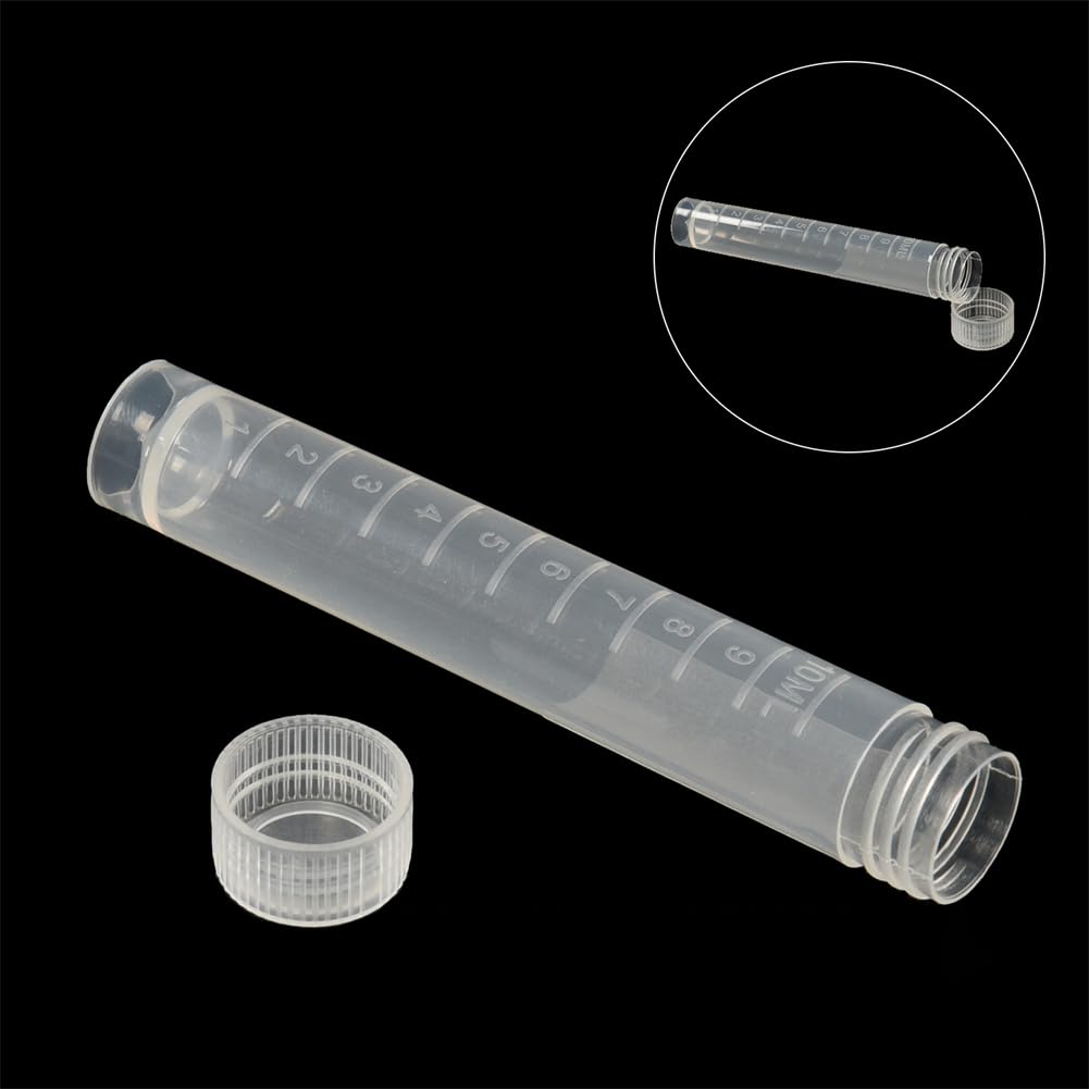 WELANGBN 10pcs 10ml Lab Plastic Frozen Test Tubes Vial Seal Cap Container for Laboratory School Educational