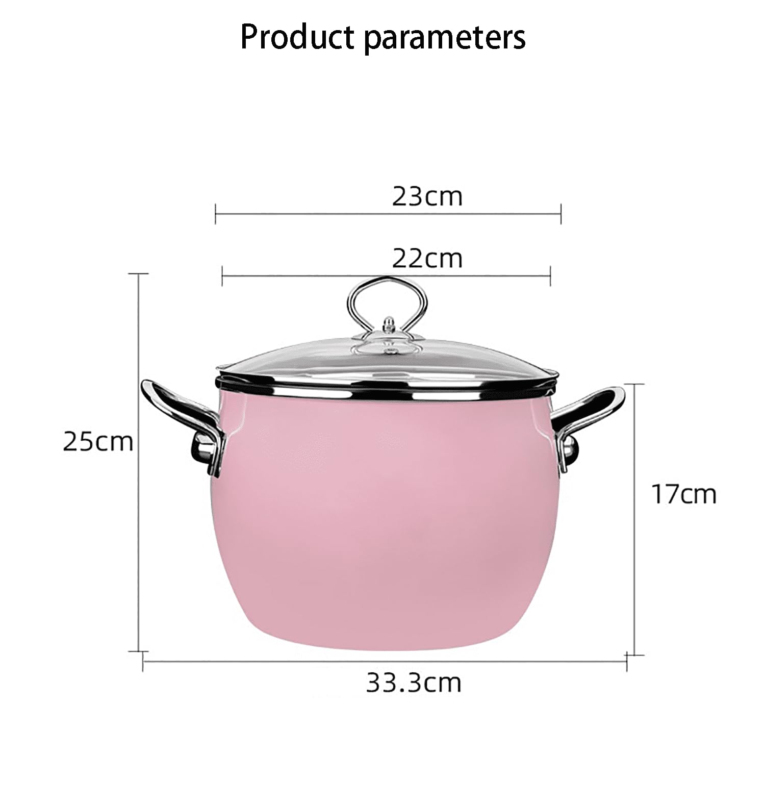 GFHVDC Pasta Pot Nonstick Cookware Enamel Stock Pot with Lid Large Cooking Pot Flat Bottom Stew Pot for Soup, Stew, Canning Induction Pasta Pot, for Stove Non Stick Soup Pot,Pink