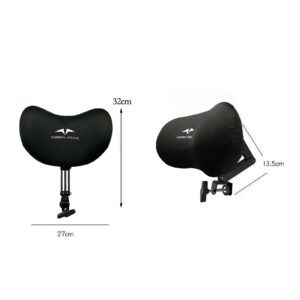 karelwui Office Chair Headrest Attachment Universal, Headrest for Office Chair, Elastic Sponge Head Pillow Adjustable Height and Angle, Upholstered Headrest for Ergonomic Office Chair headrest, Black