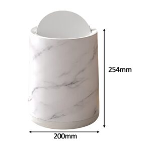 IEUDNS Marble Waste Bin Removable Inner Reusable Home Decoration Round Household Garbage Container Household Trash Bin for Bathroom, White Small