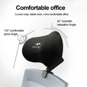 karelwui Office Chair Headrest Attachment Universal, Headrest for Office Chair, Elastic Sponge Head Pillow Adjustable Height and Angle, Upholstered Headrest for Ergonomic Office Chair headrest, Black