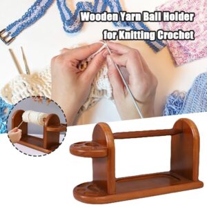 hwqsad Wooden Yarn Holder For Knitting Crochet, Yarn Holder,Yarn Holder Spinner,Yarn Holder For Knitting And Crocheting,Stable Yarn Ball Dispenser, Crochet Gift For Knitting Lovers (1pc)