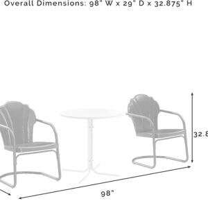 Crosley Furniture Tulip 3-Piece Outdoor Bistro Set, Vintage Retro Metal Patio Table and Chairs for Dining, Lavender Gloss/White Satin