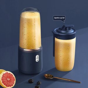 Generic Portable Blenders, 𝖯𝖾𝗋𝗌𝗈𝗇𝖺𝗅 𝖡𝗅𝖾𝗇𝖽𝖾𝗋 Smooths Blenders for Shakes Fruit Juicer USB Rechargeable with 2 Cups Small Blenders, New Handheld Blenders for Sports Travel and Outdoors (Blue), LQ-003