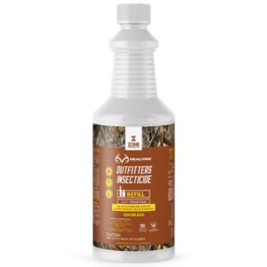 zone protects realtree permethrin insecticide refill - 32oz, kills & repels ticks, chiggers, mosquitoes, ants, spiders, outdoorsmen formula, dries odor-free