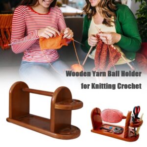 hwqsad Wooden Yarn Holder For Knitting Crochet, Yarn Holder,Yarn Holder Spinner,Yarn Holder For Knitting And Crocheting,Stable Yarn Ball Dispenser, Crochet Gift For Knitting Lovers (1pc)