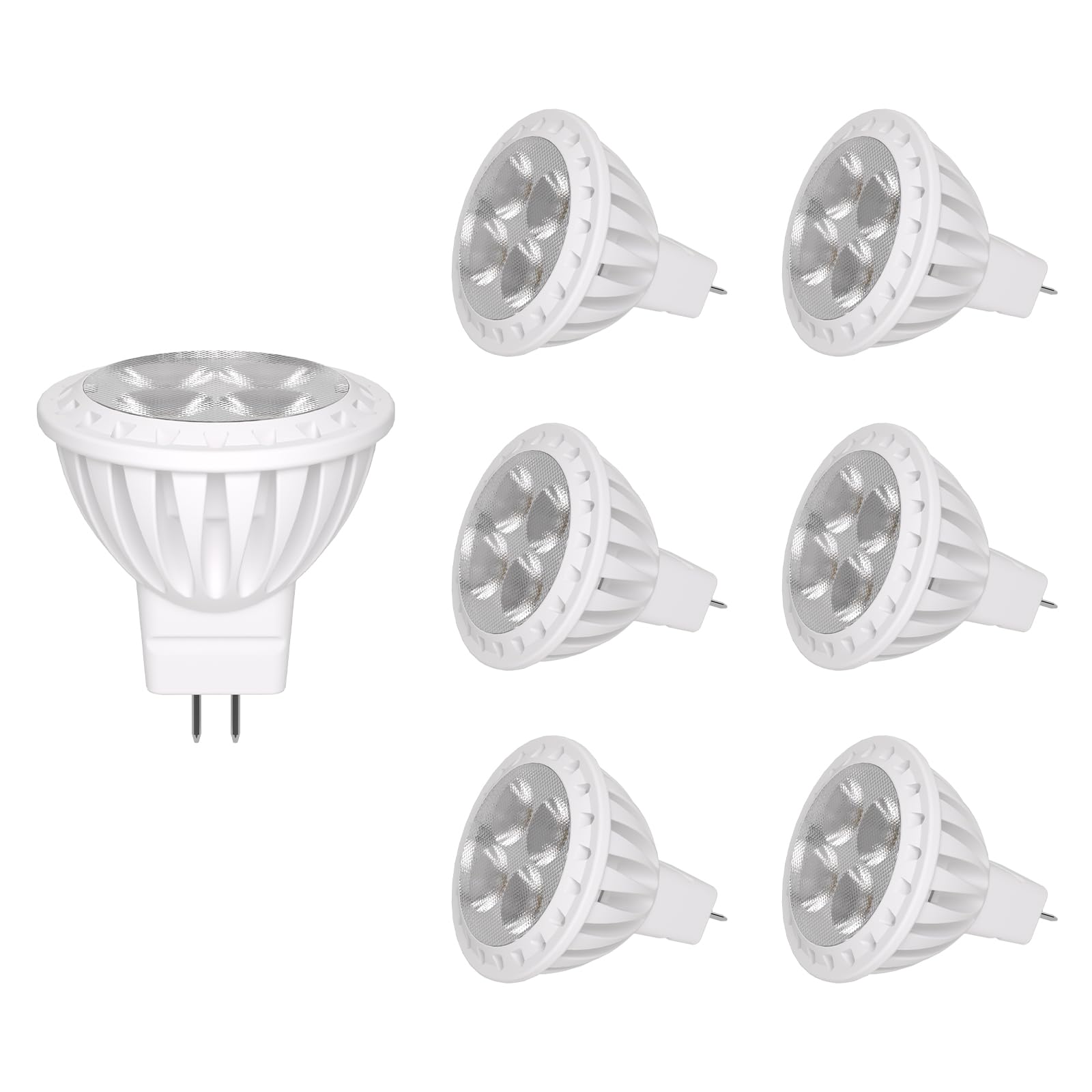 GOHDLAMP MR11 3W LED Bulbs 6-Pack - Warm White 2700K, GU4 Bi-Pin Base, 12V Low Voltage Spotlight, Non-Dimmable, Energy-Efficient Halogen Replacement for Landscape and Track Lighting