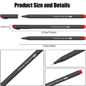 Belenova Fineliner Pens, Set of 24 Fineliners, 0.4 mm Tips Fine Point Markers, Assorted Art Pens, Water-Based Fine Tip Markers for Drawing, Sketching, Journaling and Calligraphy.