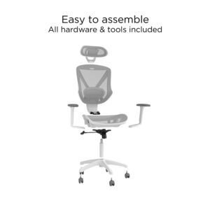 Union & Scale Flexfit Dexley Ergonomic Mesh Swivel Task Chair, Gray (UN61365)