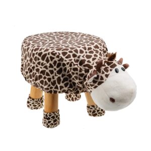 soundcritter 12-in. kids furniture plush animal stool, soft cushioned animal shape ottoman with built-in speaker & nightlight, gift for toddlers, boys & girls playhouse for living bedroom (giraffe)