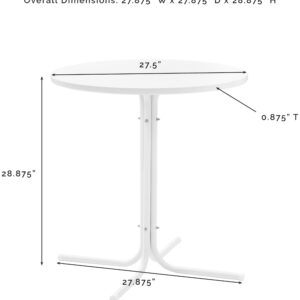 Crosley Furniture Tulip 3-Piece Outdoor Bistro Set, Vintage Retro Metal Patio Table and Chairs for Dining, Lavender Gloss/White Satin