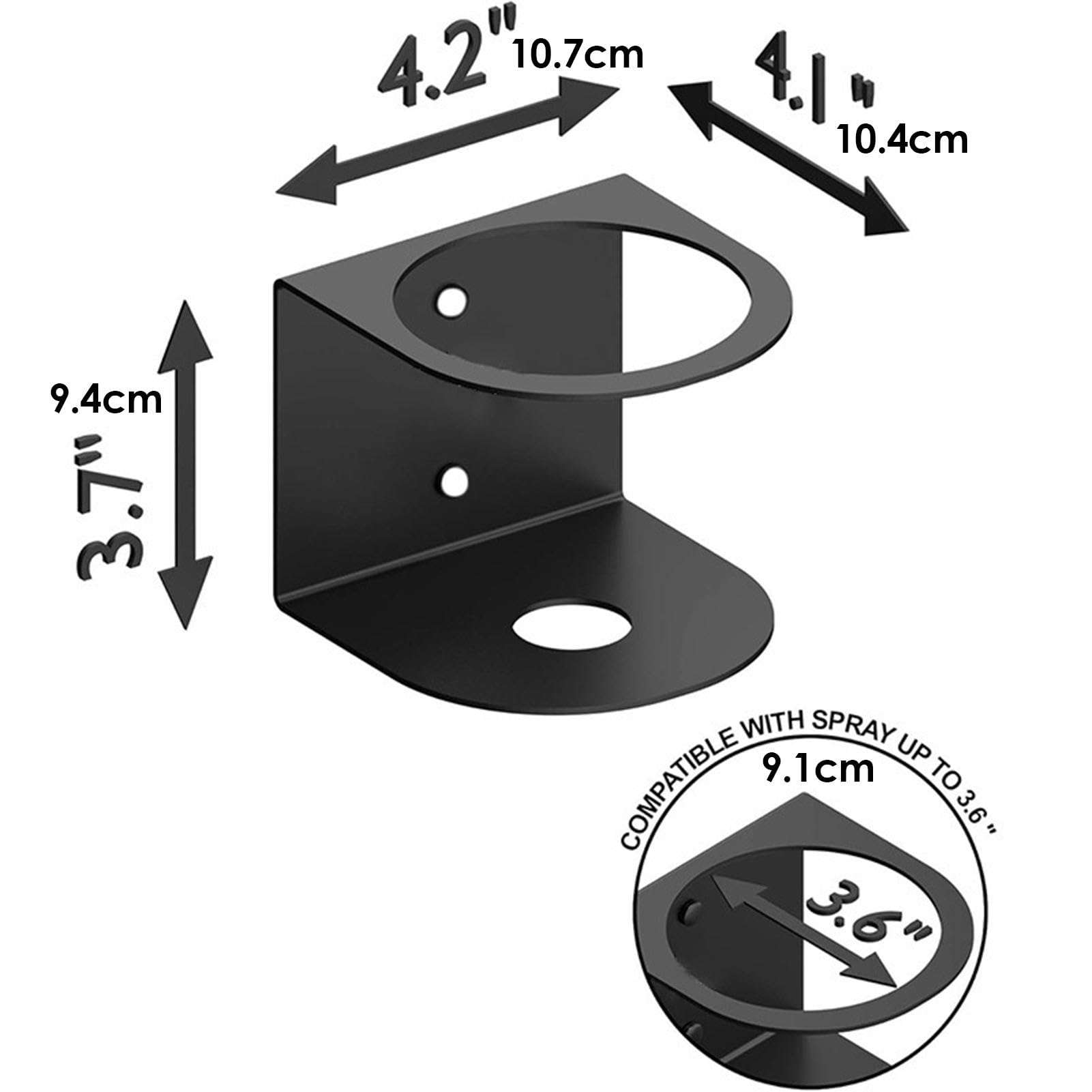 DISPRA Spray Bottle Holder, Spray Bottle Rack, Steel Spray Can Holder Wall Mount, All-Purpose Paint Bottle Organizer, Wall Mount Bracket, Tool Organizer, Spray Bottle Storage Rack, single hole