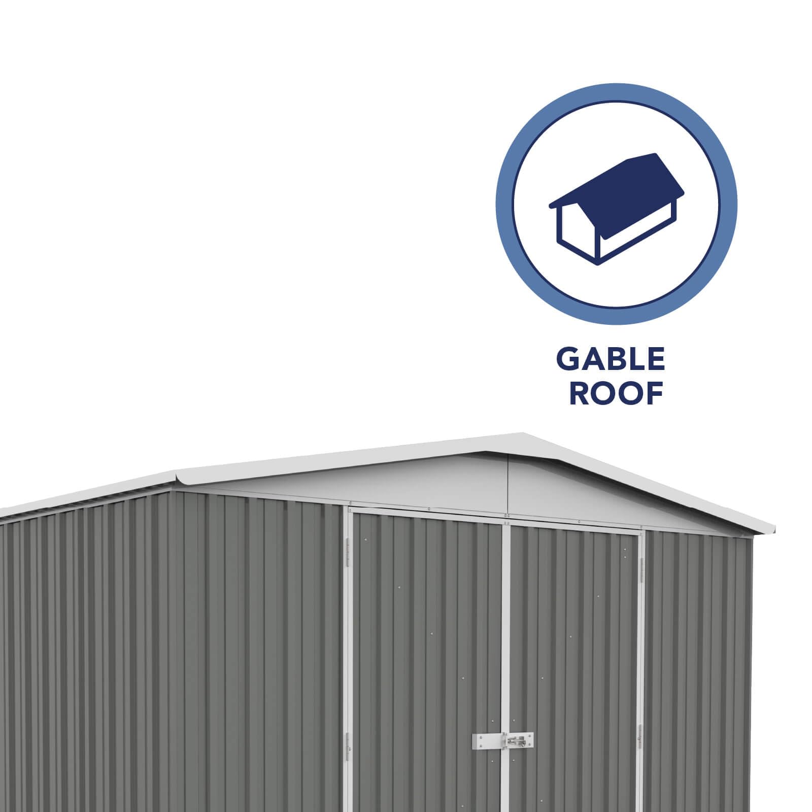 Absco Regent 10 Ft. x 12 Ft. Metal Storage Shed DIY Galvanized Steel Sheds for Tools, Bikes, Lawn & Garden Equipment, Outdoor Patio Furniture, Perfect in Backyard, Garden (Woodland Gray)