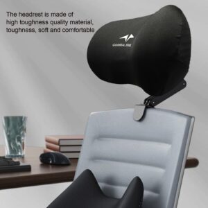 karelwui Office Chair Headrest Attachment Universal, Headrest for Office Chair, Elastic Sponge Head Pillow Adjustable Height and Angle, Upholstered Headrest for Ergonomic Office Chair headrest, Black