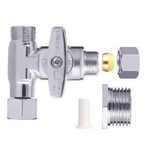 tee stop valve 3/8 x 3/8 x 3/8 or 1/2 inch bidet t connector valve adapter tee connector adapter for connector toto washlet bidet,handheld bidet sprayer,toilet tank,dishwasher