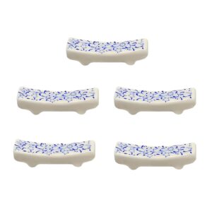 ceramic chopsticks holder porcelain chopstick rest fork stand holder set of 5 blue and white