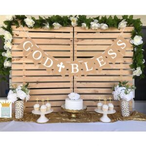 God Bless Banner God Bless Sign First Communion Banner Baptism Banner Baptism Party Supplies for Boys Girls Baptism Decorations Confirmation Decorations Christening Decorations God Bless Decorations