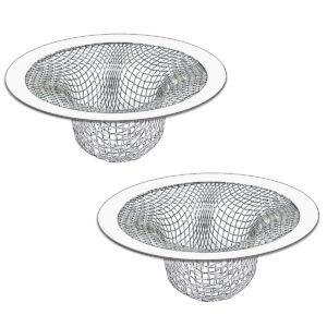 seatery 2pcs tub drain hair catcher - 2.75 inch shower drain mesh strainer, stainless steel shower bathtub drain cover, bathroom sink strainer filter basket for bathroom sink, wash basin floor drain