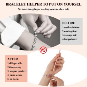 Bracelet Helper to Put on Yourself Include Bracelet Wearing Aid Hook and Clips Metal Bracelet Assistance Tool Jewelry Fastening Tools for Necklace/Watch Clasps, Zippers, Crafts, Arthritis Elderly