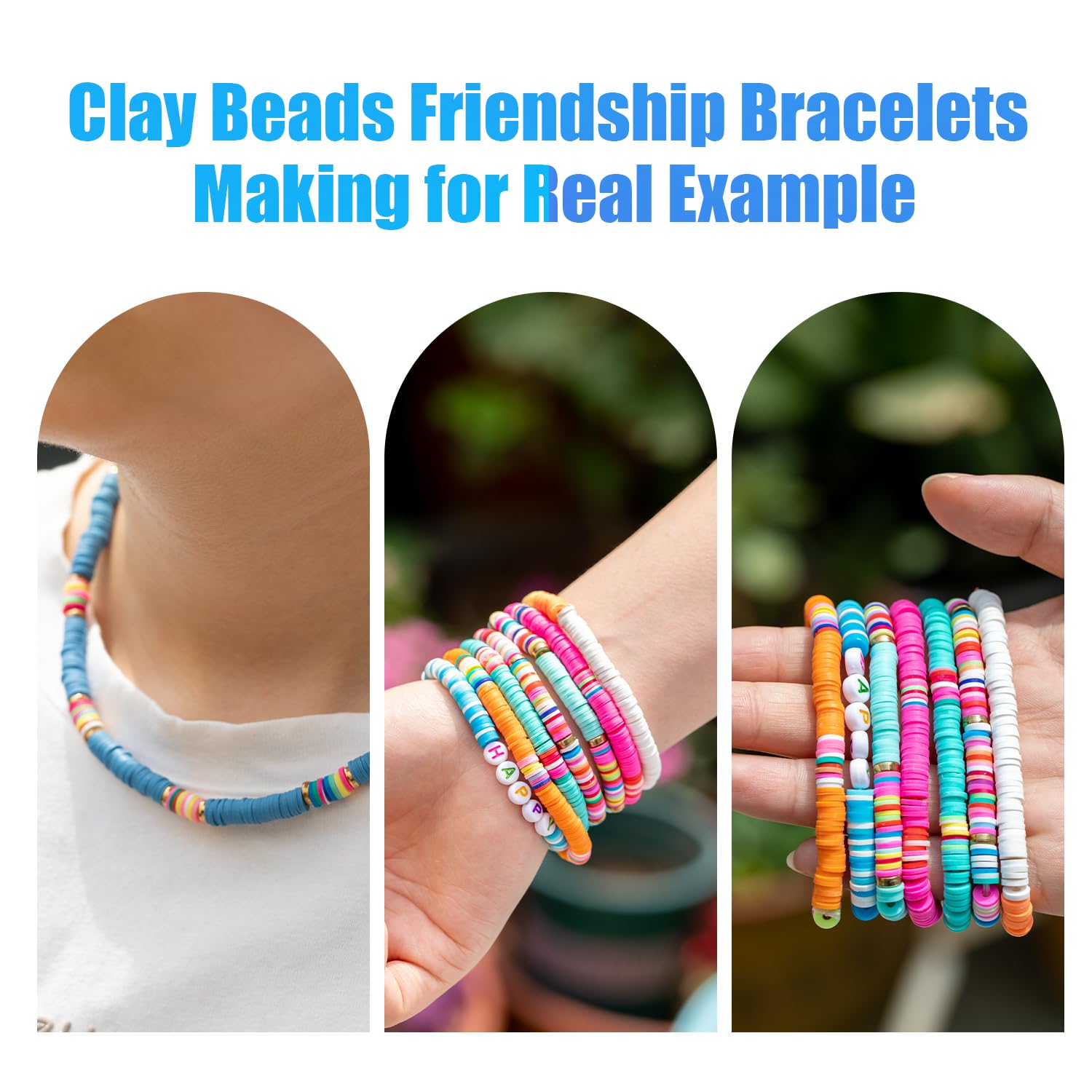 Ybxjges Clay Beads Bracelet Making Kit, 3800Pcs Polymer Flat Beads for Jewelry Making Heishi Beads for Friendship Bracelet Kit with Charm Kit for DIY Crafts Gifts for Girls Age 6-12