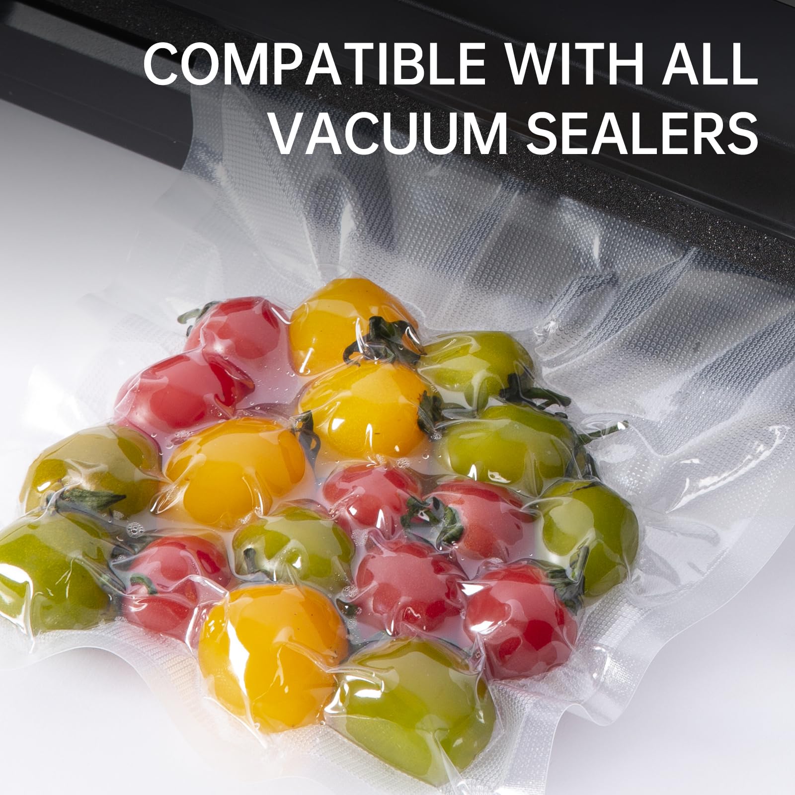 R-PACK Vacuum Sealer Bags 100 Gallon 11" x 16" and Quart 8" x 12" and Pint 6" x 10" Commercial Grade PreCut Bag, Food Vac Bags for Storage with BPA Free and Heavy Duty (100, 6" x 10")