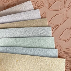 ONEART | 7 Pcs Floral Embossed Faux Leather Sheets, 8.2"×11.8" PU Embossed Textured Synthetic Vinyl Fabric Sheets for Sewing Bows Purse DIY Crafts-Light Color