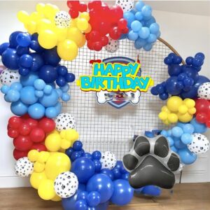 Dog Paw Balloons 12 Inch Dog Paw Print Latex Balloons Red Yellow Blue Royal Blue Paw Balloon for Puppy Paw Themed Boy Birthday Party Decorations Supplies