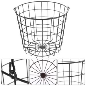 Kichvoe Iron Wire Laundry Hamper Laundry Storage Basket With Handles Iron Storage Basket Dirty Clothes Bin Fruit Magazine Toy Organizer for Rustic Farmhouse Decor